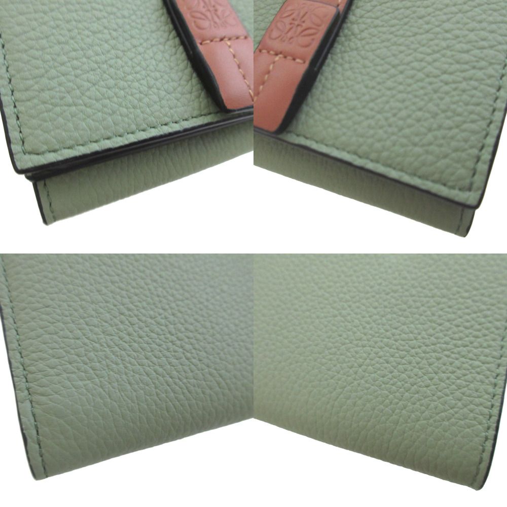 Loewe Anagram Trifold Leather Green Compact Wallet — view 7