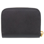 Prada Saffiano Triangle Logo Charm Black Coin Purse — view 3