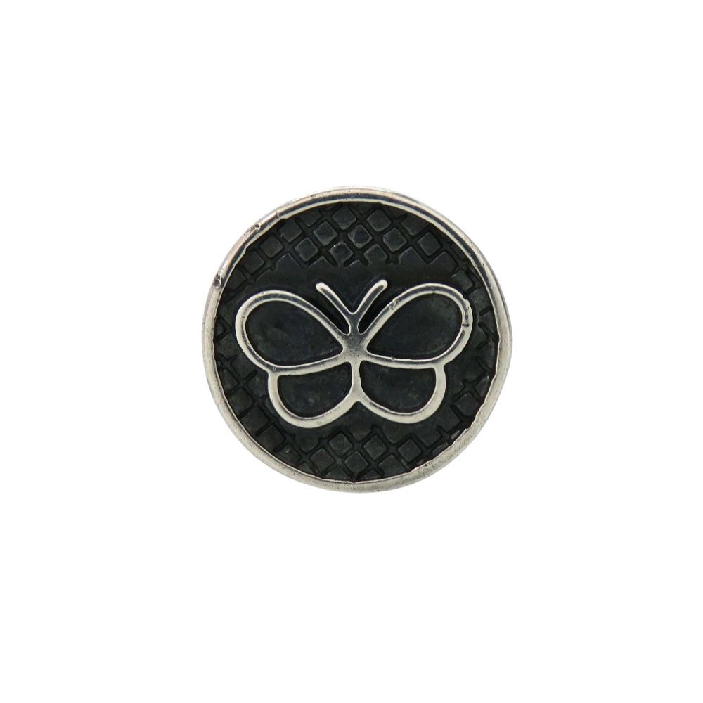 Bottega Veneta Butterfly Tie Tack Pin Brooch Metal Silver