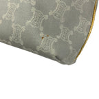 Celine Tote Paris Macadam Light Gray White Dark Yellow Leather — view 6