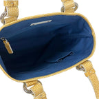 Celine Tote Paris Macadam Light Gray White Dark Yellow Leather — view 7