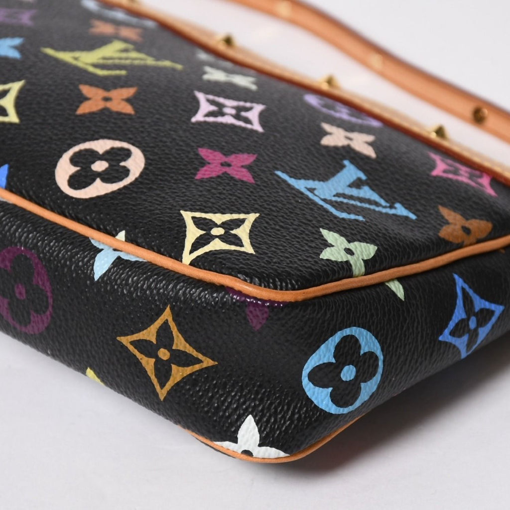 Louis Vuitton Pochette Accessoires Pouch Monogram Multicolor Black — view 8