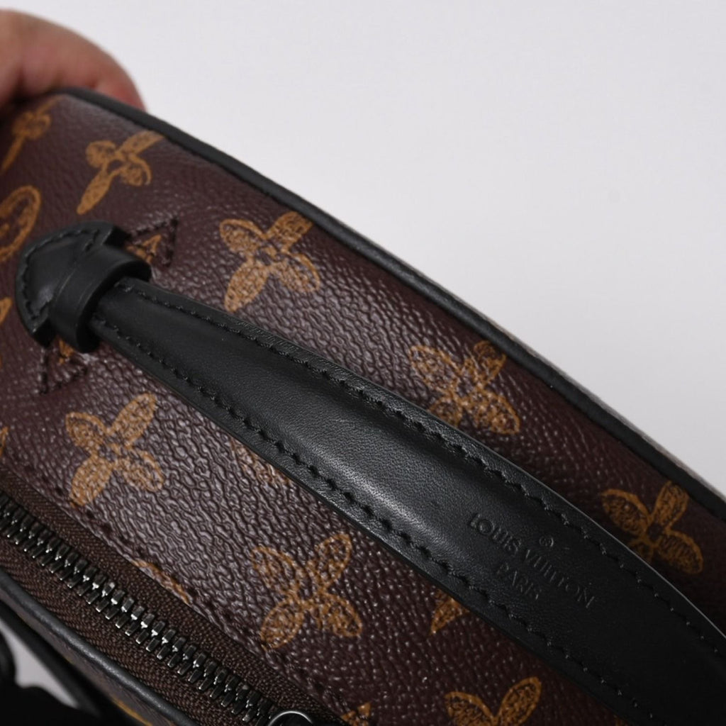 Louis Vuitton Wheel Box Shoulder Bag Monogram Canvas Calfskin Mud Black — view 7