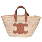 Celine Teen Classic Panier Raffia&calfskin Basket Bag