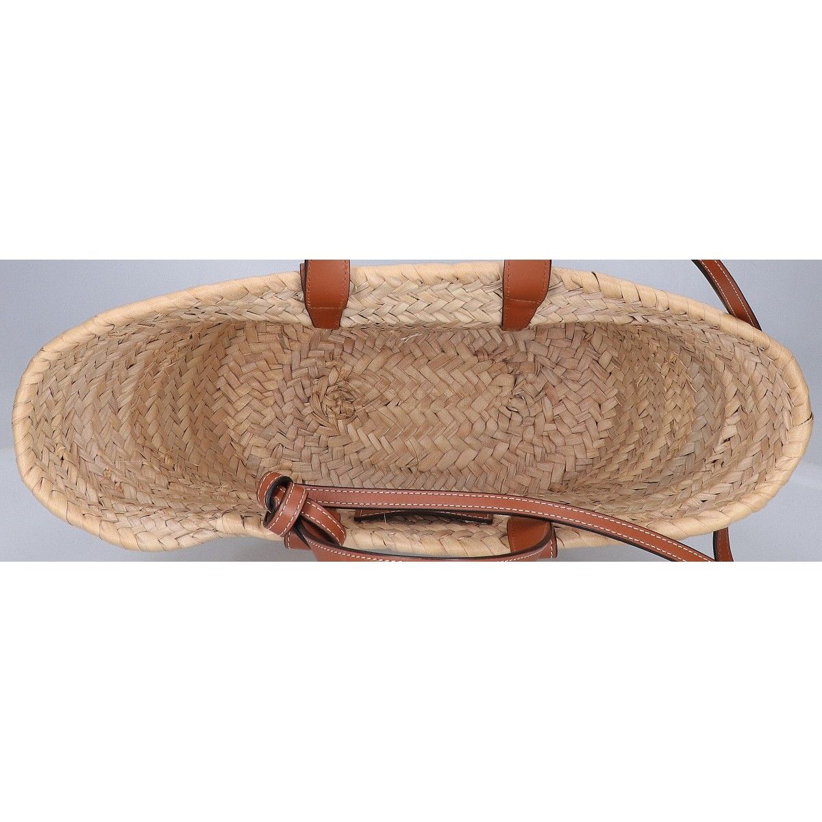 Celine Teen Classic Panier Raffia&calfskin Basket Bag — view 6