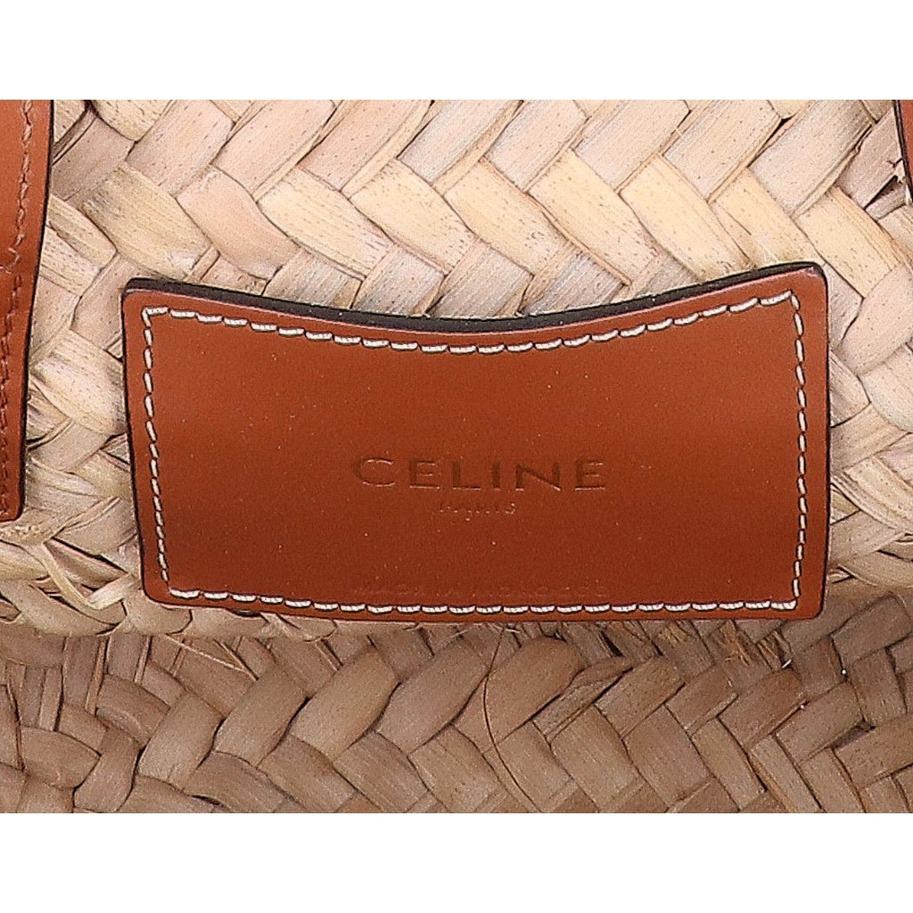 Celine Teen Classic Panier Raffia&calfskin Basket Bag — view 7