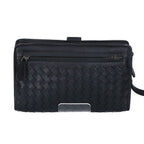Bottega Veneta Leather Intrecciato Clutch — view 3