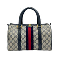 Gucci Handbag Collection GG Plus Supreme Ivory Dark Navy Red Leather
