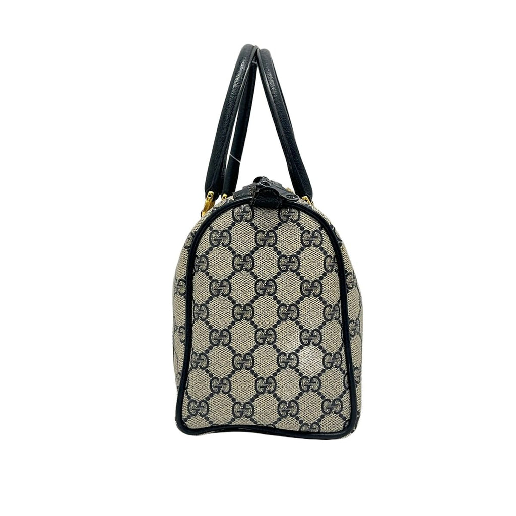 Gucci Handbag Collection GG Plus Supreme Ivory Dark Navy Red Leather — view 4