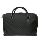 Gucci Boston Bag GG Pattern Black No Lock Leather