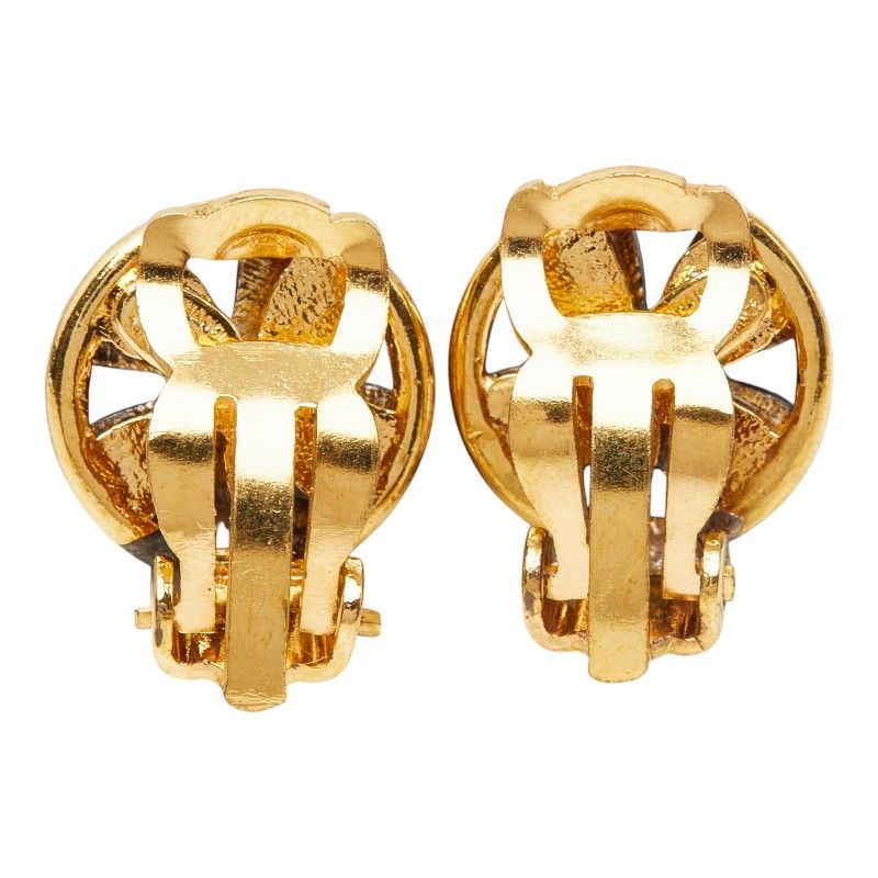 Chanel 96P Clover Earrings Vintage Gold Plated — view 3