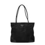 Prada Tote Shoulder Bag Black Nylon Leather
