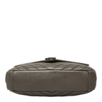 Saint Laurent Cassandra Carre YSL Logo Chain Shoulder Bag 2-Way Brown Gray — view 3