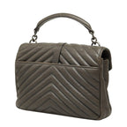 Saint Laurent Cassandra Carre YSL Logo Chain Shoulder Bag 2-Way Brown Gray — view 2