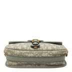 Dior Oblique Bobbi Crossbody Flap Shoulder Bag Jacquard Gray Gold Canvas Leather — view 3