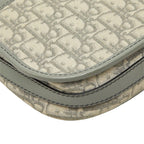 Dior Oblique Bobbi Crossbody Flap Shoulder Bag Jacquard Gray Gold Canvas Leather — view 7