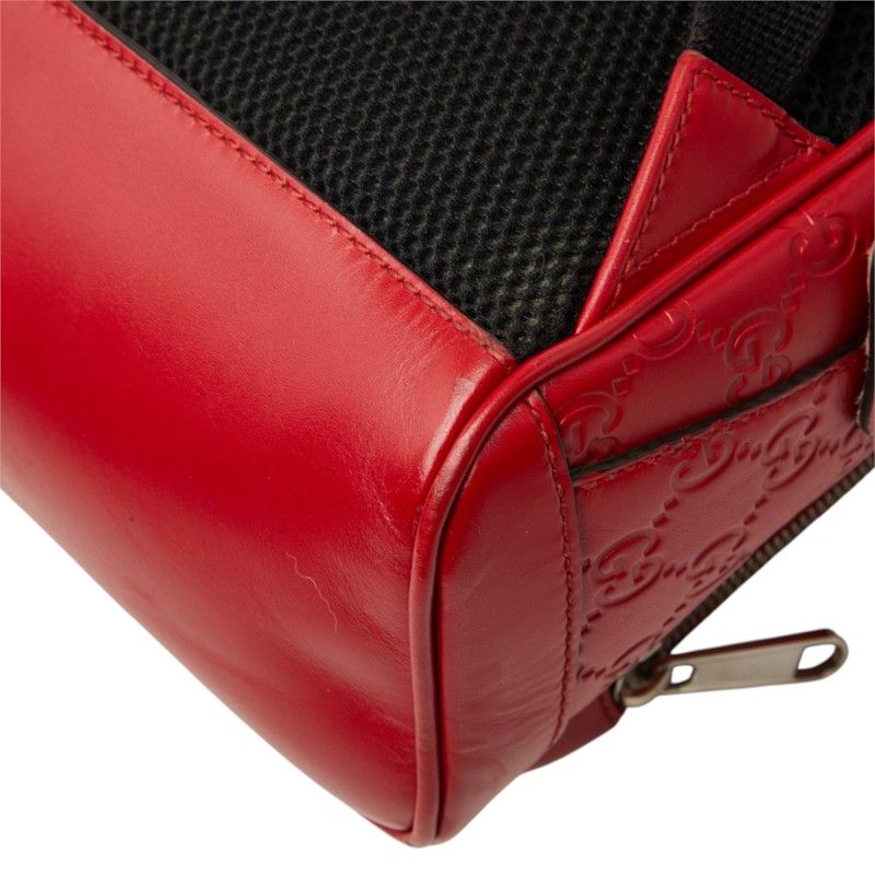 Gucci Guccissima Backpack Red Leather — view 6