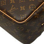 Louis Vuitton Monogram Deauville Handbag Brown Leather — view 7