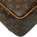 Louis Vuitton Monogram Deauville Handbag Brown Leather — view 6