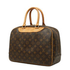 Louis Vuitton Monogram Deauville Handbag Brown Leather — view 2