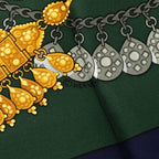Hermes Carre 90 Kosmima Space Scarf Navy Green Multicolor Silk — view 4