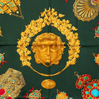 Hermes Carre 90 Kosmima Space Scarf Navy Green Multicolor Silk — view 2