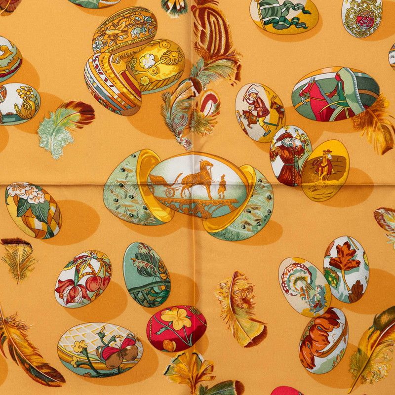 Hermes Carre 90 Couvee D'hermes Eggs Scarf Brown Multicolor Silk — view 2
