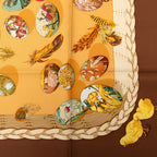 Hermes Carre 90 Couvee D'hermes Eggs Scarf Brown Multicolor Silk — view 5