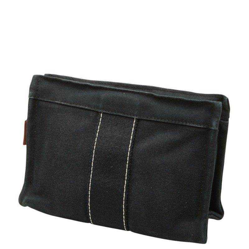 Hermes Deauville Pouch Case Black Cotton — view 2