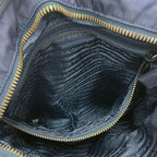 Prada Crossbody Shoulder Bag Navy Nylon Leather — view 7