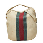 Gucci Sherry Line Tote Shoulder Bag 2-Way Ivory Canvas
