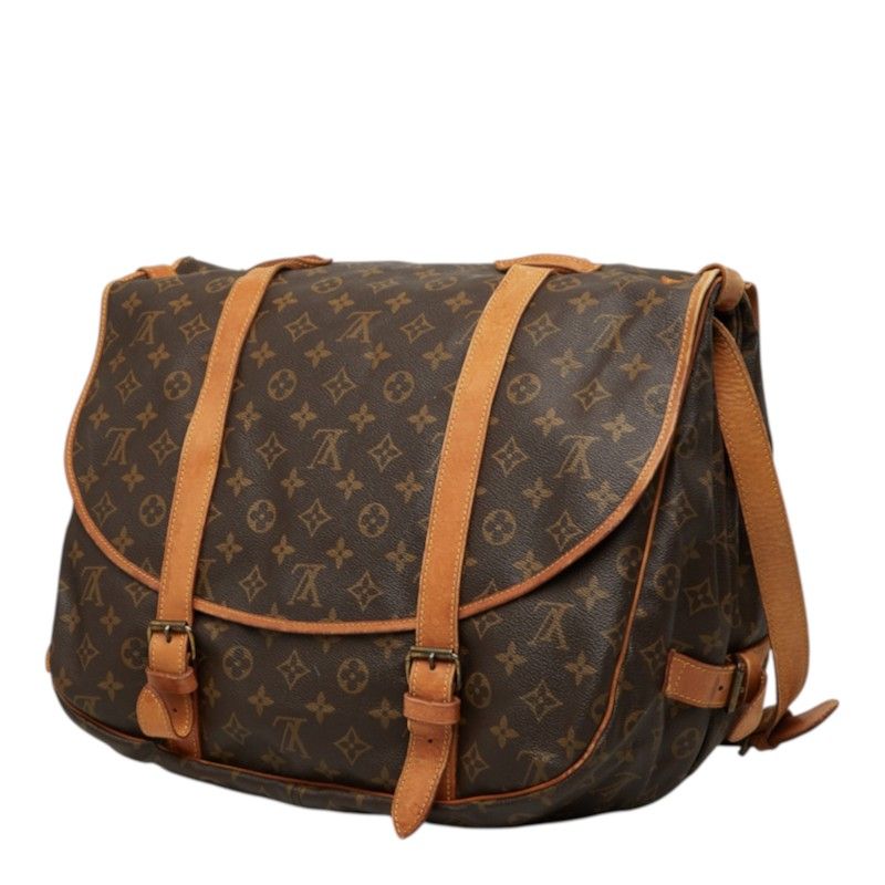 Louis Vuitton Monogram Saumur 35 Crossbody Shoulder Bag Brown Leather — view 2