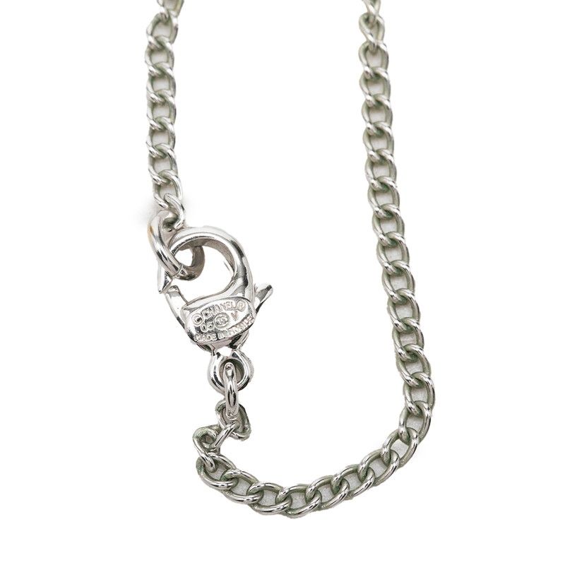 Chanel CC Logo Chain Pendant Stamp Silver Metal Necklace — view 6