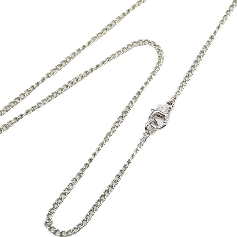 Chanel CC Logo Chain Pendant Stamp Silver Metal Necklace — view 5