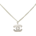 Chanel CC Logo Chain Pendant Stamp Silver Metal Necklace — view 2
