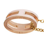 Hermes Pop H Pendant Gold Pink Plated Necklace — view 4