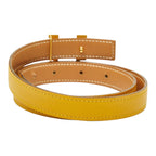Hermes Constance H Belt Reversible 65 Yellow Brown Courchevel — view 3