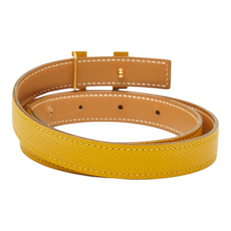 Hermes Constance H Belt Reversible 65 Yellow Brown Courchevel — view 3