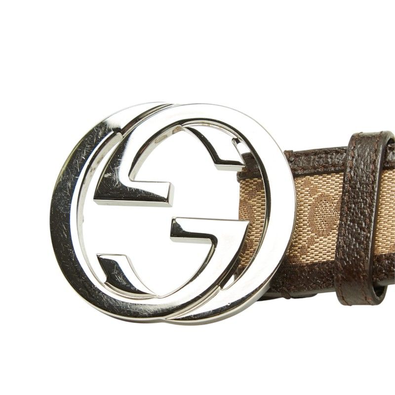 Gucci GG Canvas Interlocking G Belt 80/32 Brown — view 4