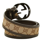 Gucci GG Canvas Interlocking G Belt 80/32 Brown — view 3