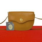 Dior Vintage CD Logo Leather Shoulder Bag Pochette Brown