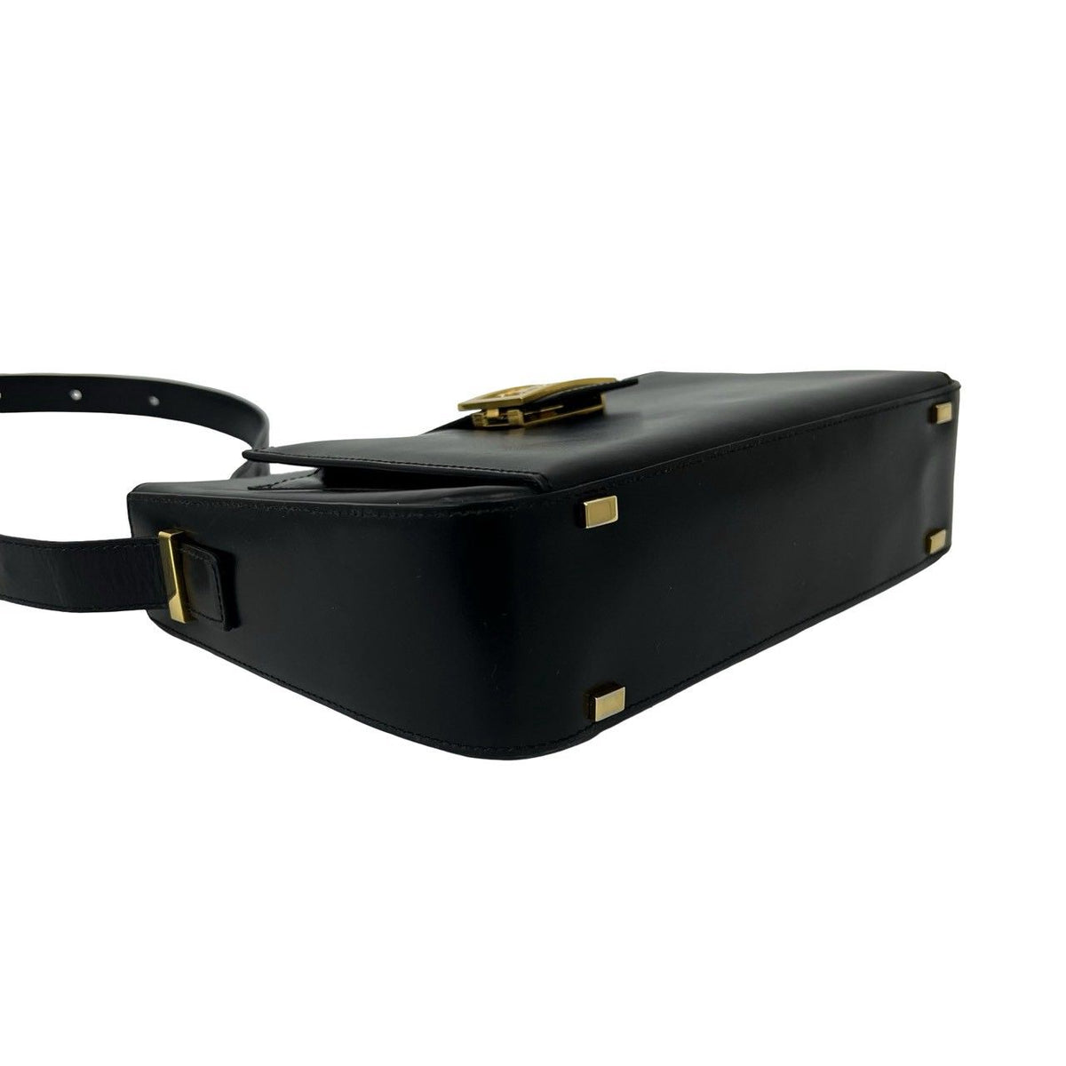 Celine Carriage Leather Shoulder Bag Pochette Cross Black — view 7