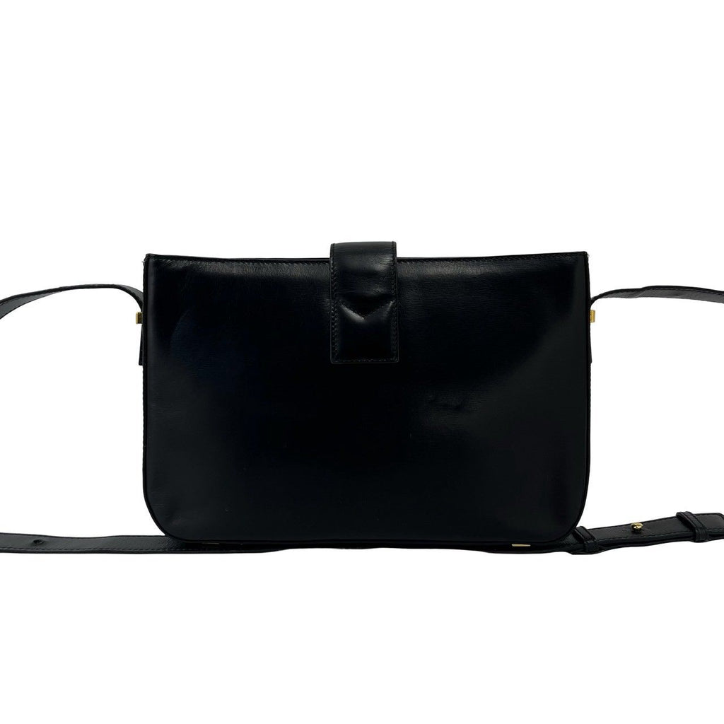 Celine Carriage Leather Shoulder Bag Pochette Cross Black — view 3
