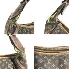 Louis Vuitton Shoulder Bag Manon MM Monogram Mini Lin Canvas Brown — view 7