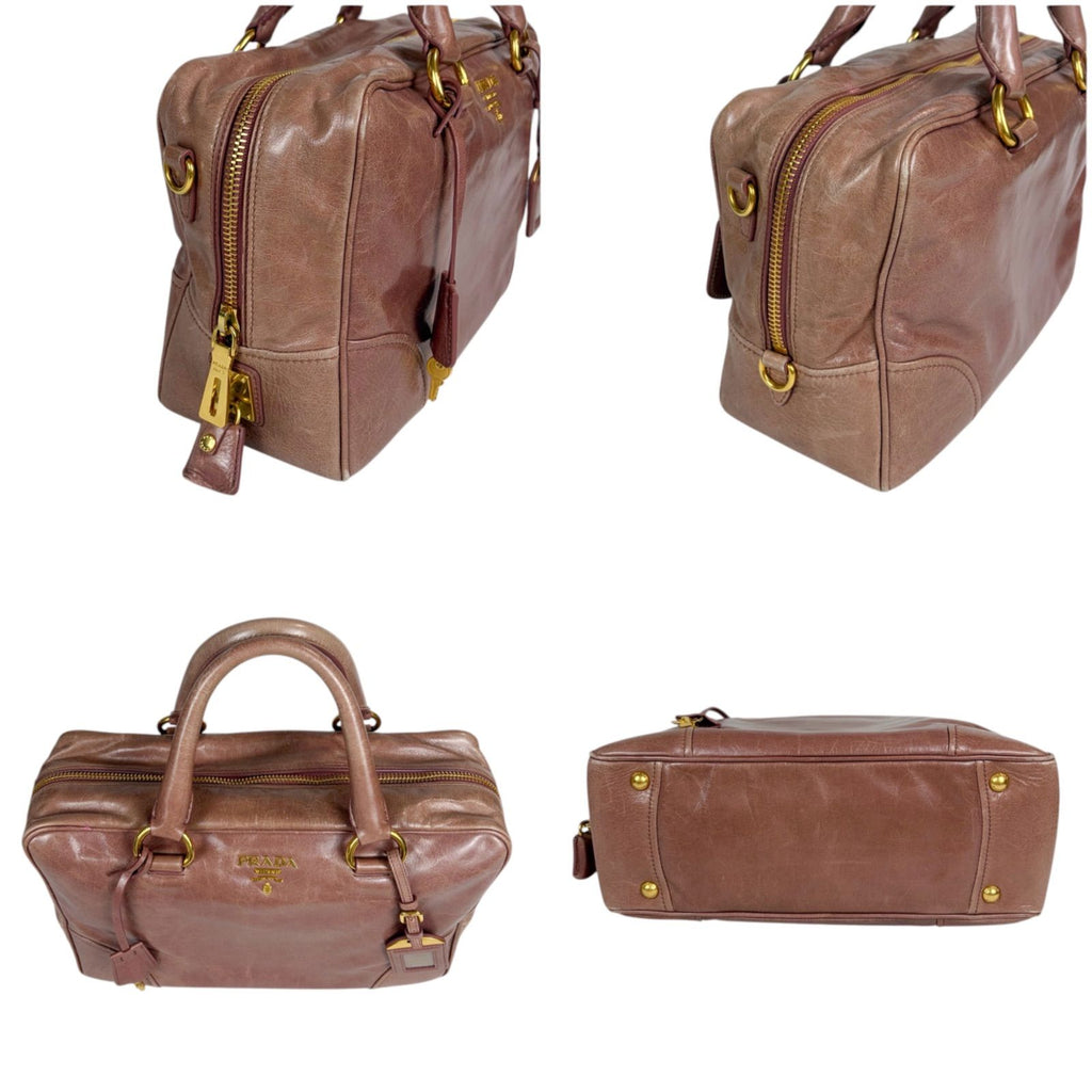 Prada Vitello Shine Leather 2-Way Mini Boston Bag — view 4