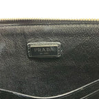 Prada Second Bag Dark Gray Light Bordeaux Leather — view 8