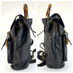 Gucci Bamboo Black Gold Leather Backpack — view 8