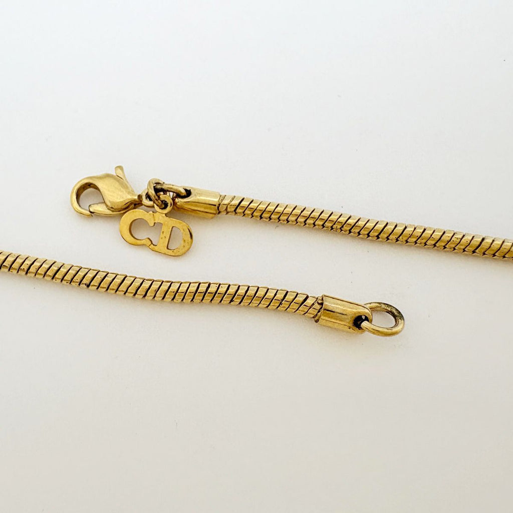 Dior Necklace Flower Motif Gold Plated — view 3
