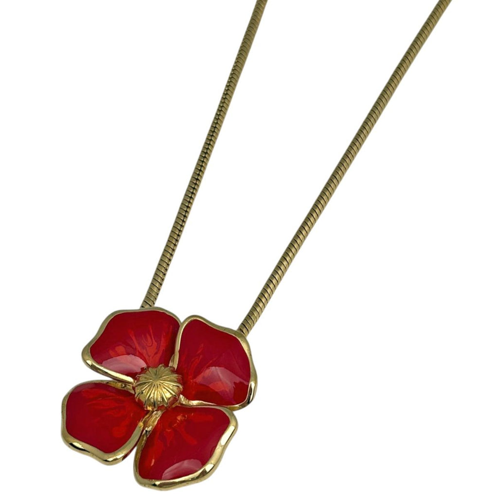 Dior Necklace Flower Motif Gold Plated