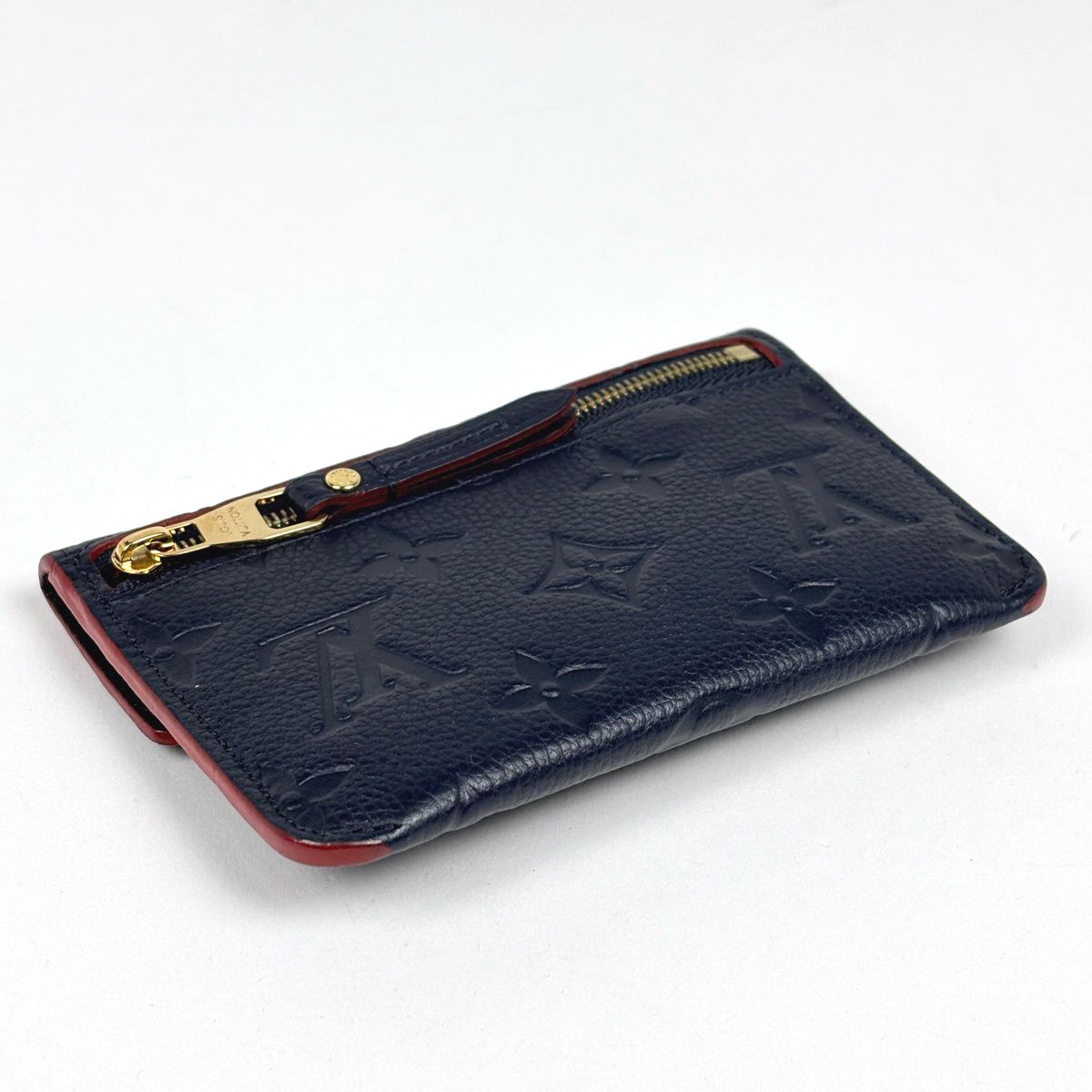 Louis Vuitton Pochette Cles Coin Purse Monogram Empreinte Marine Rouge — view 2
